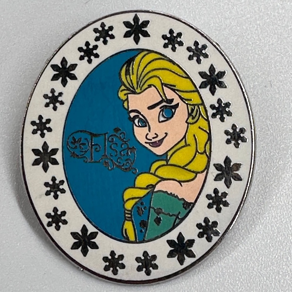 Disney Pin ELSA Frozen Oval Blue Snowflake Hongkong Disneyland 2013 PP97852